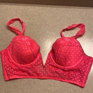 VS Dream Angels Hot Pink Lace Bra